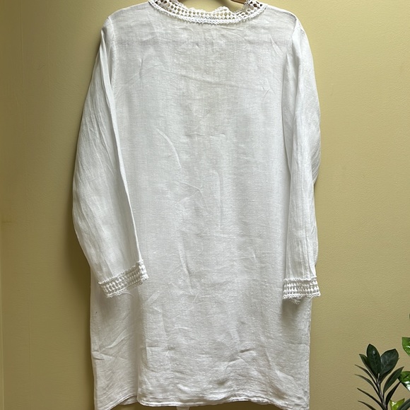 LUNGO L’ARGO 100% linen long shirt, L - Picture 9 of 9